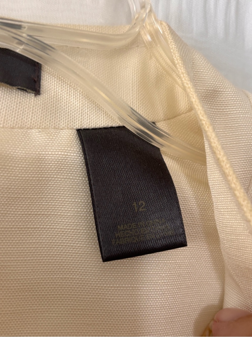 Liz Claiborne Linen Silk Collarless Blazer Cream Sz 12 - Picture 7 of 9